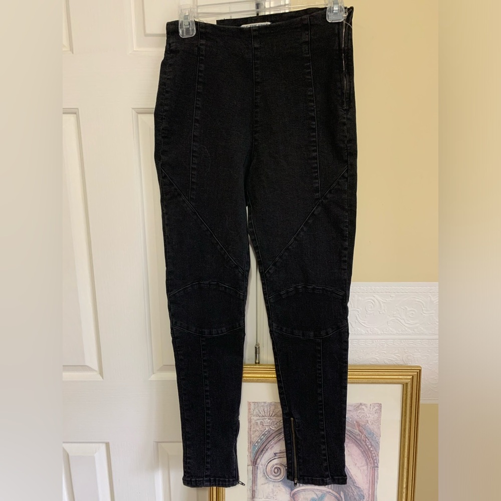 We The Free Bella Moto Mid Rise Skinny Jeans Women's Size 27 In Faded Black NEW - Picture 12 of 13